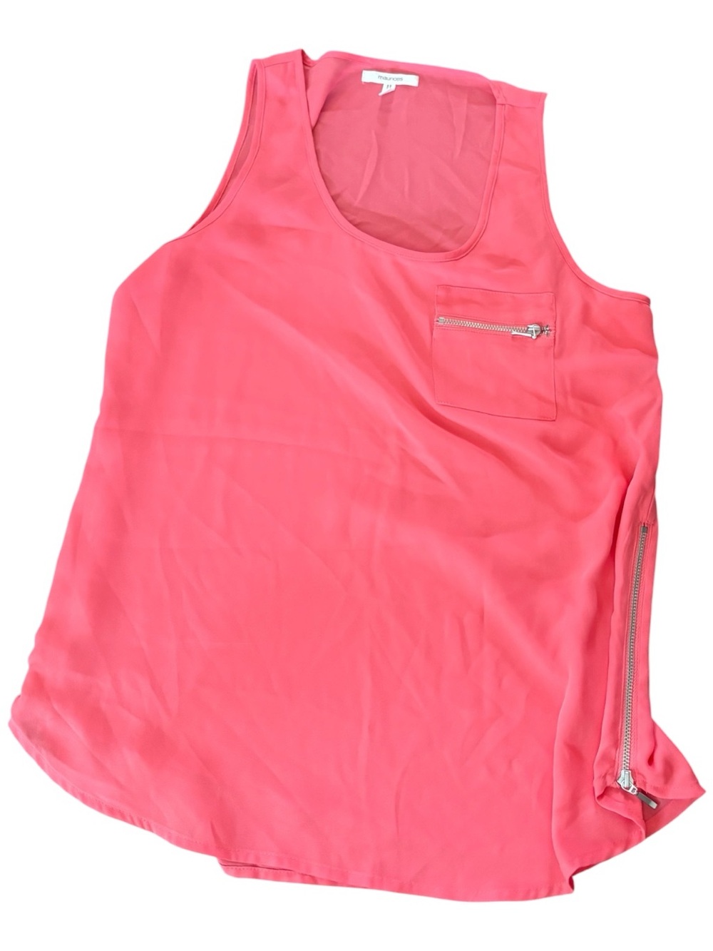 Maurices Coral Pink Sleeveless Tank with Zip Details